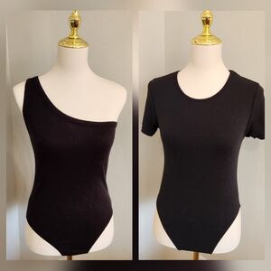 Med Bundle Of Two Elegant Black Women's Bodysuits